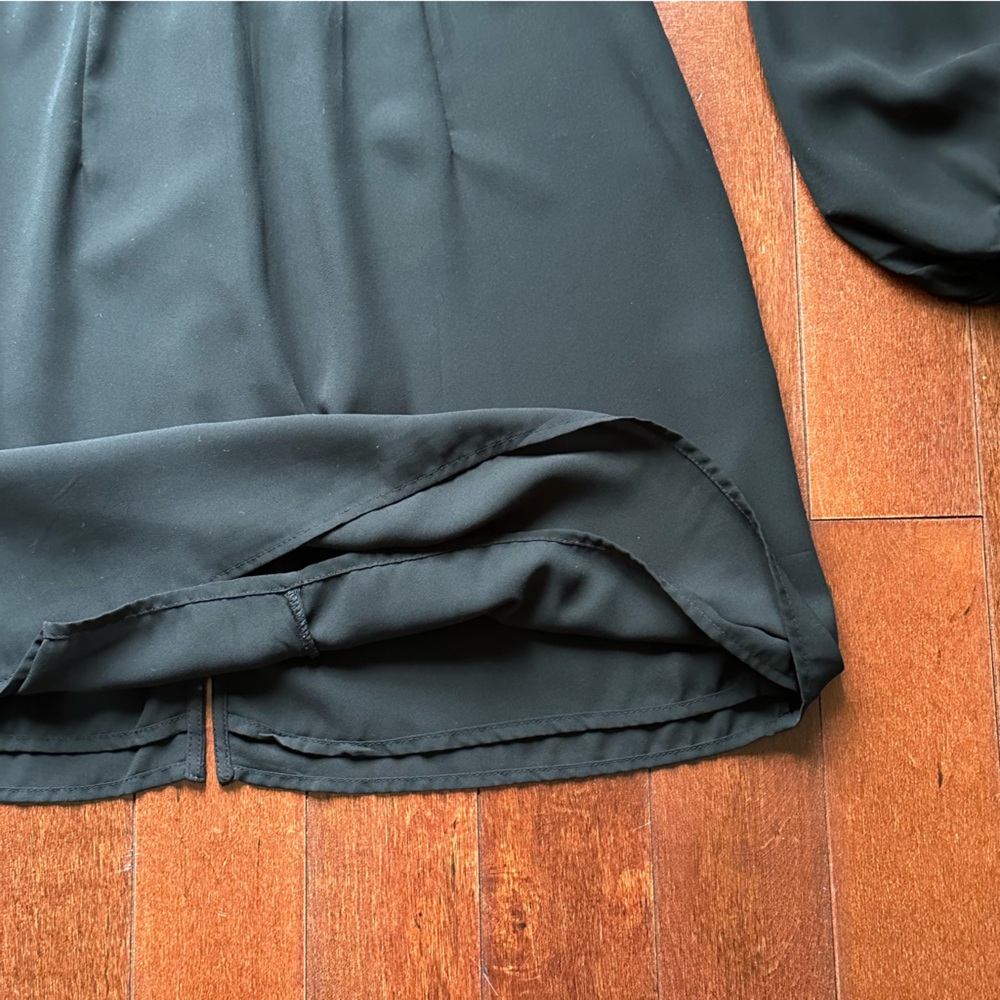 Abercrombie & Fitch Black Long Sleeve Button Down Dress Small T (tall) - Picture 9 of 10